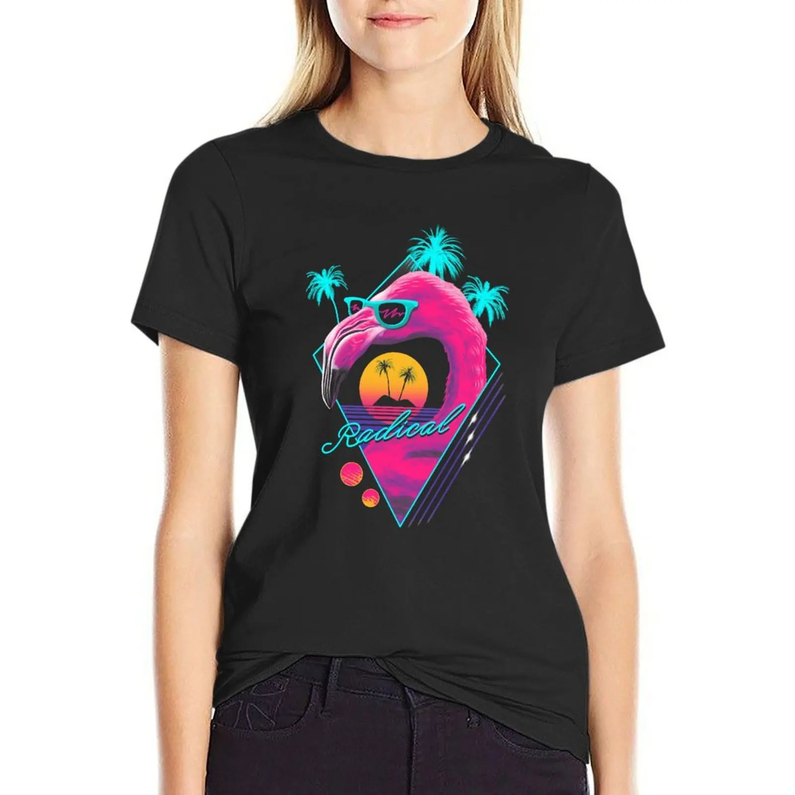 Rad Flamingo T-Shirt graphics shirts graphic tees hippie clothes western t-shirt dress for Women