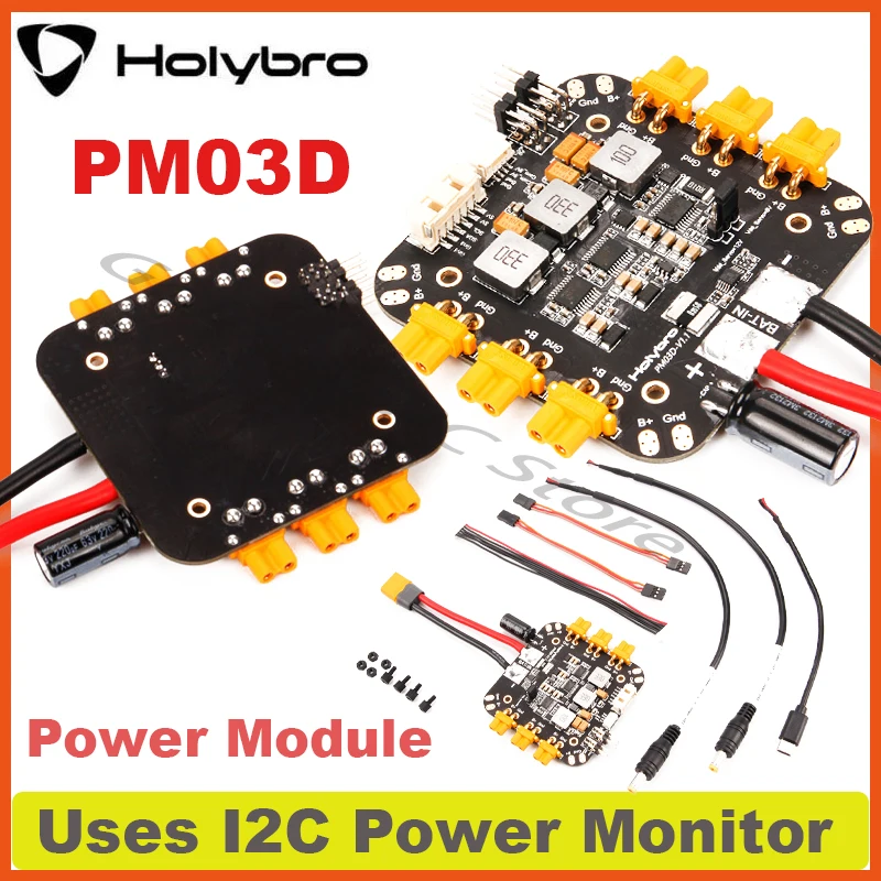 Holybro PM03D Power Module Compatible to Flight Controller Uses I2C Power Monitor W/ XT-30 & XT-60 Connectors for Multi-Rotor