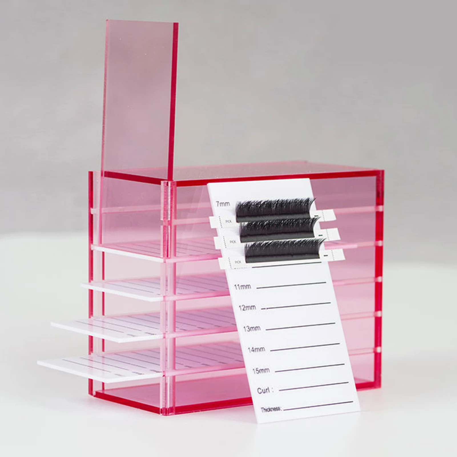 Acrylic Eyelash Storage Box 5 Layers Makeup Organizer Clear Eyelash Storage Box for Grafting Eyelash Extension