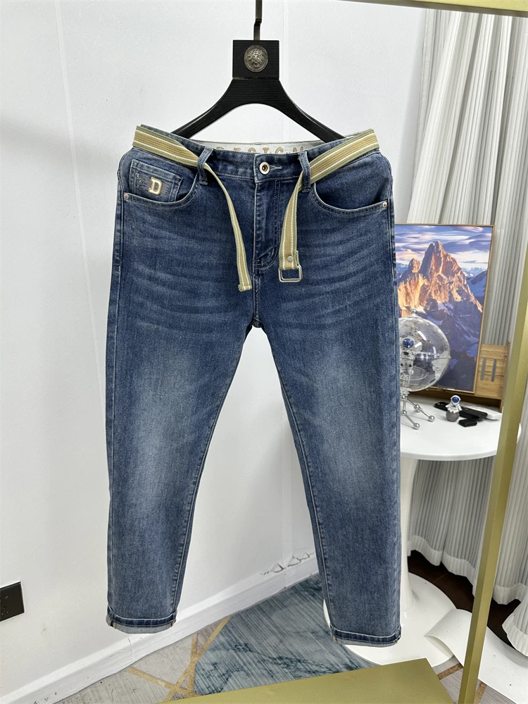 

Faionable Summer Thin Breathable Men's Casual Jeans Nine Points Loose Fit Comfortable Skin-friendly Youthful Sle