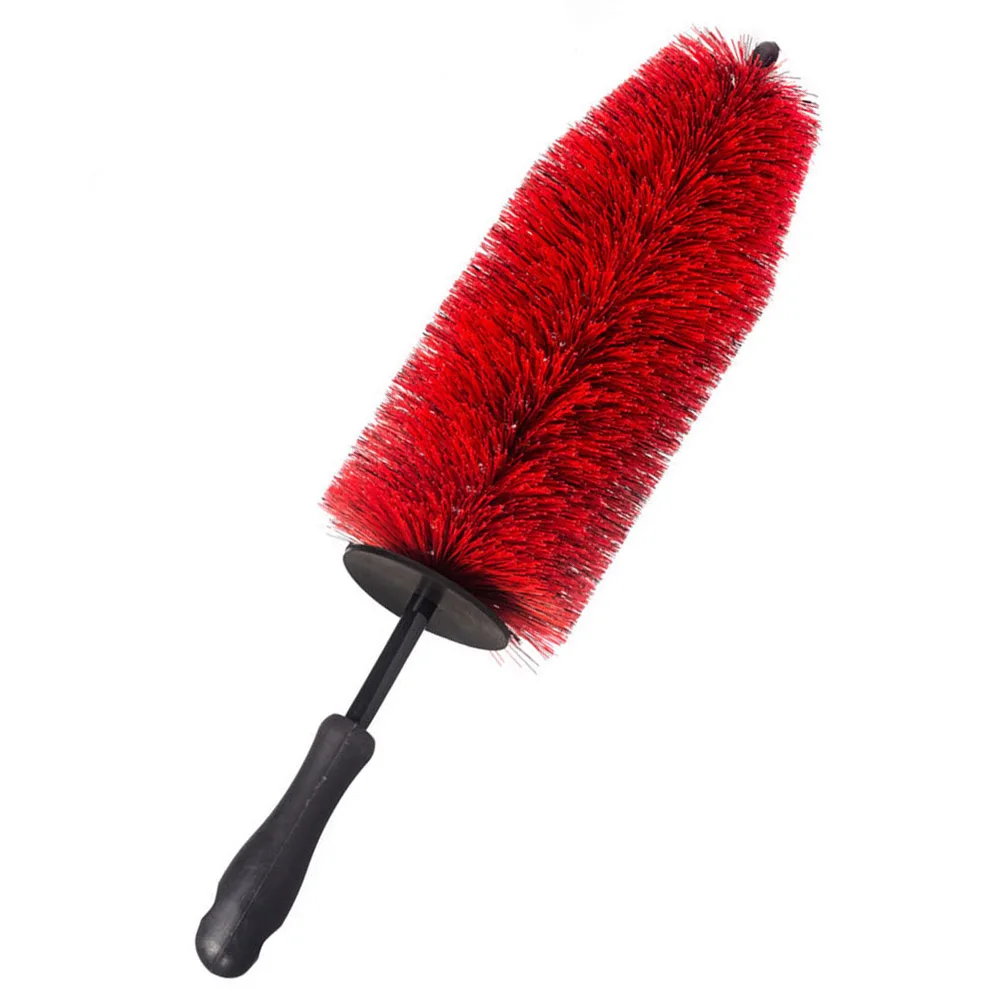 

Detail Brush Car Cleaning Hub Brushes Steel Ring Metal Surface Versatile Tool AntiSlid Handle Long Detail Brush For