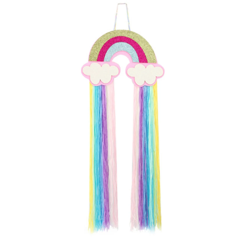 

Hair Accessories Organizer Bow Hanger Girls Hairbow Yarn Decor Children Room Rainbow Design Tidy Accessible Kids Habits Counter