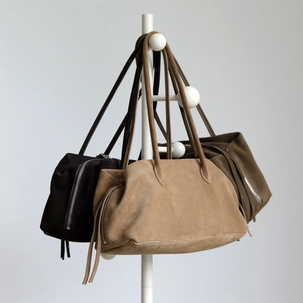 Autumn and Winter Retro Matte Leather Texture Unique Fashion Multi-compartment Temperament Versatile First Layer Cowhide Bag