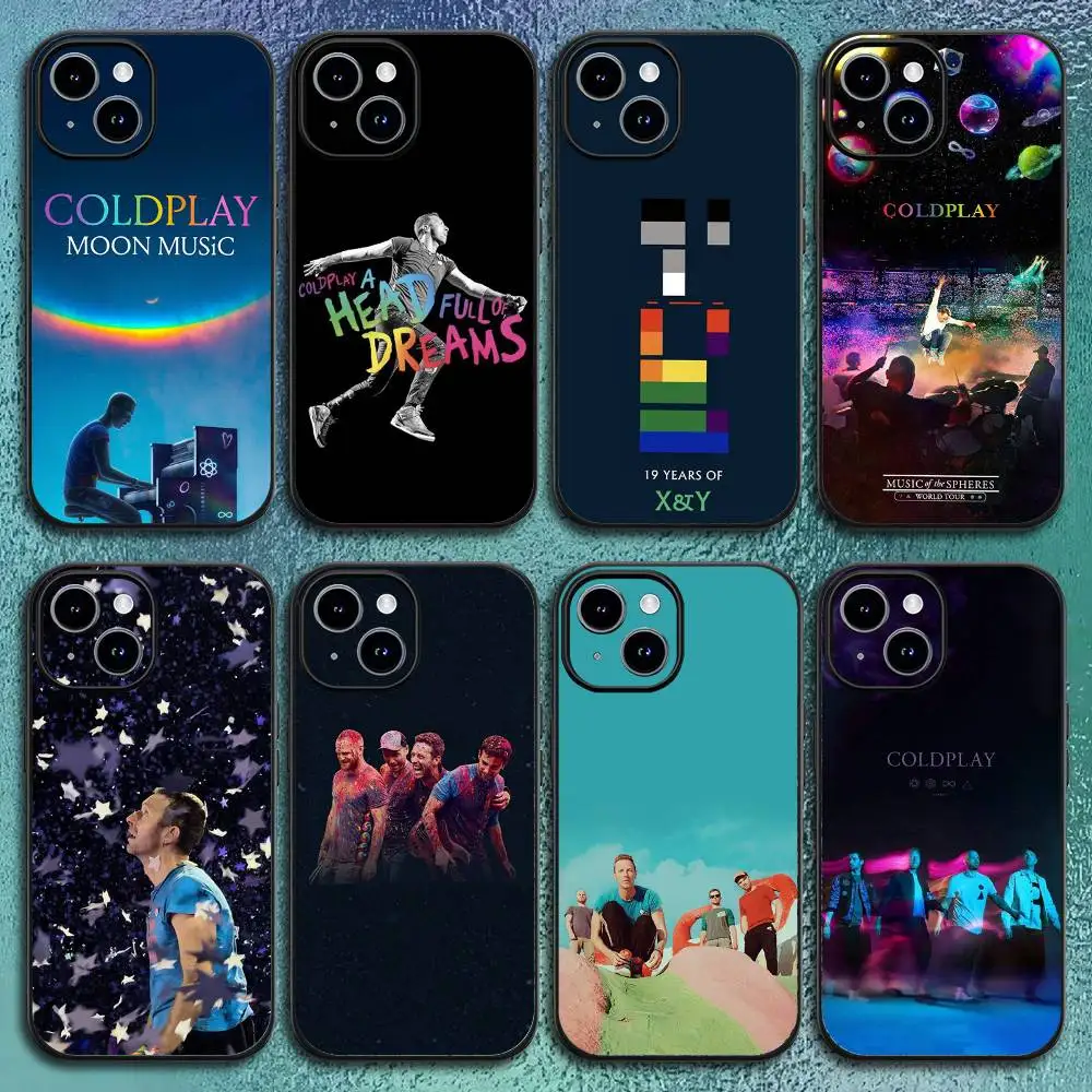 Classic C-cold playES band Phone Case For IPhone 17 12 13 14 15 16Pro Max  Plus Classic black soft shell