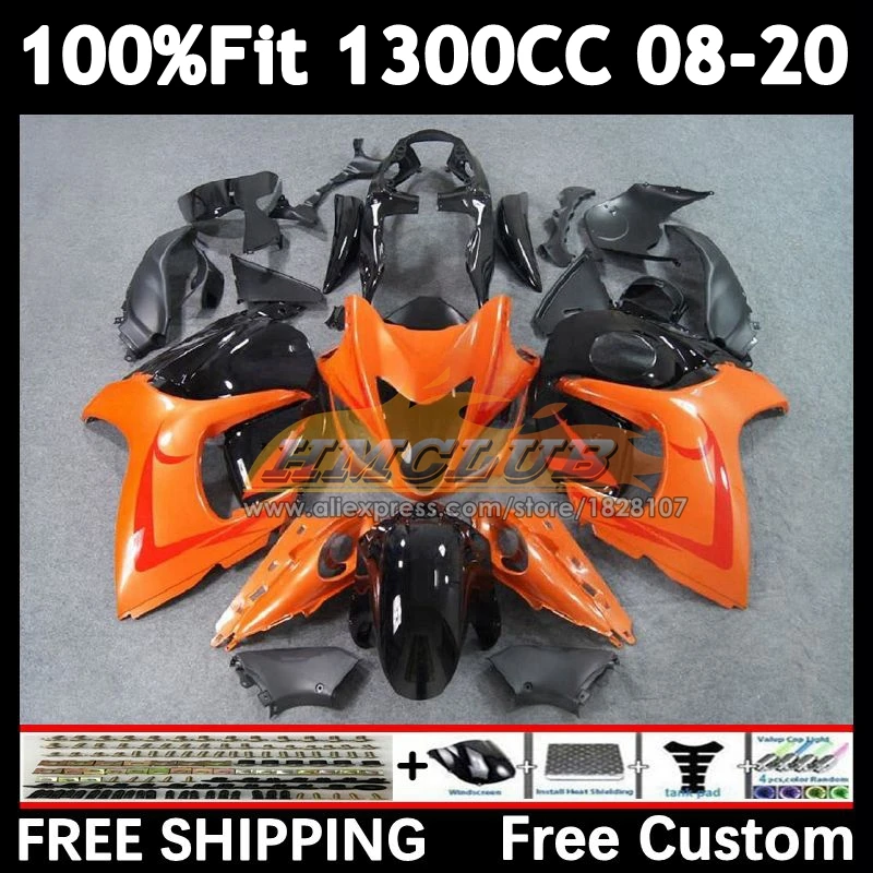 Body For SUZUKI Hayabusa orange black GSXR1300 08 09 10 11 12 13 38No.29 GSX-R1300 GSXR 1300 14 2015 2016 2017 2018 2019 Fairing