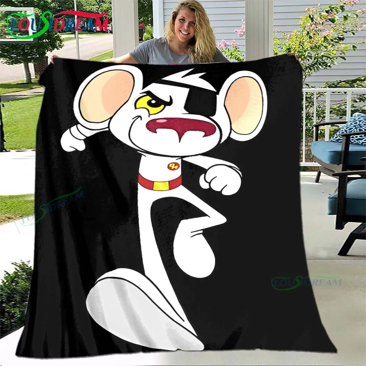 

Hot Cartoon D-Danger Mouse Pattern Blanket Flannel Thin Blanket Portable Home Travel Office Lunch Break Blanket Birthday Gift