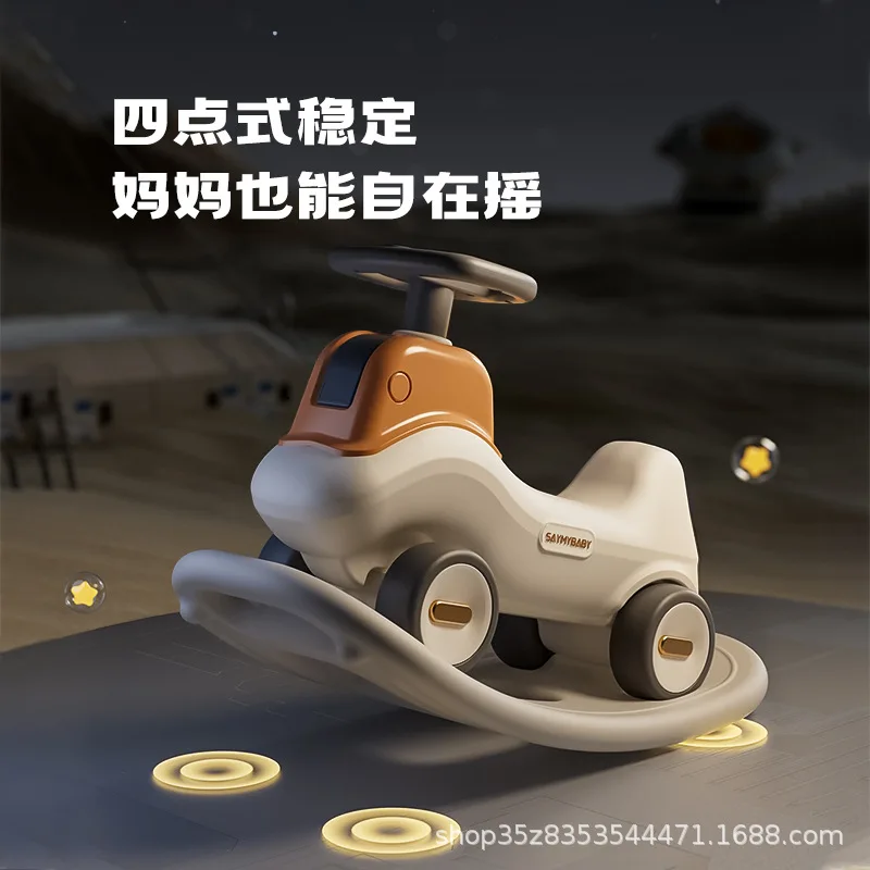 Children\'s Rocking Horse Excavator Toy Car Boy Baby Works Digging Baby Walker Rocking Chair for Children\'s Entertainment