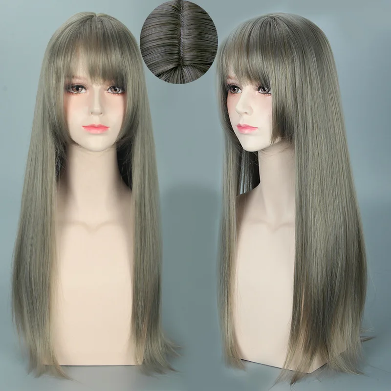 Synthetic Fox Inspired Lolita Cosplay Wig with Mantis Wolfcut, Natural Scalp Top, Soft Fringe, Daily Party Use