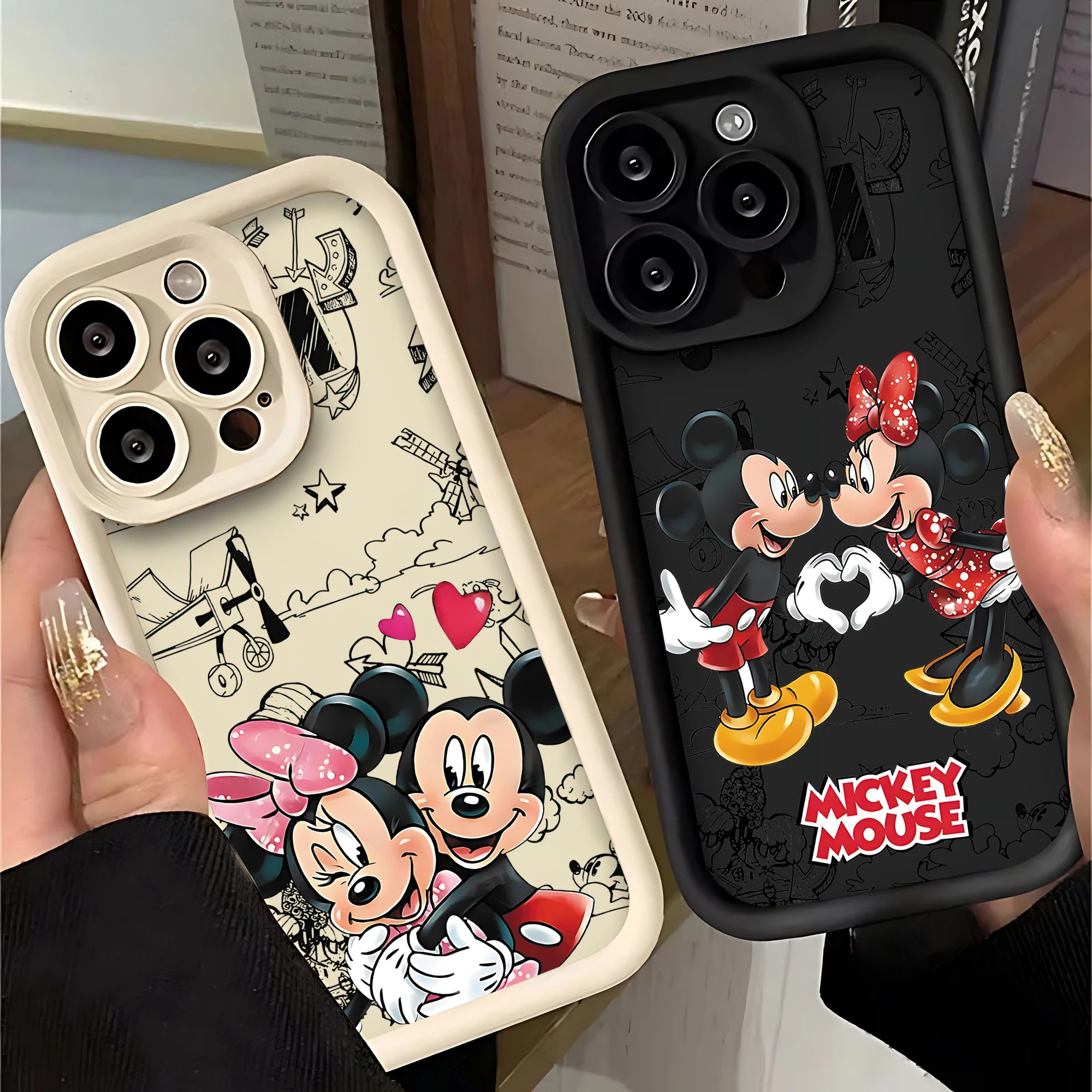 Mickeys Minnies Couple Cute Phone Case for Huawei P20 P30 P40 P50 Mate 20 30 40 Pro Nova 7 9 10 SE Soft TPU Back Cover