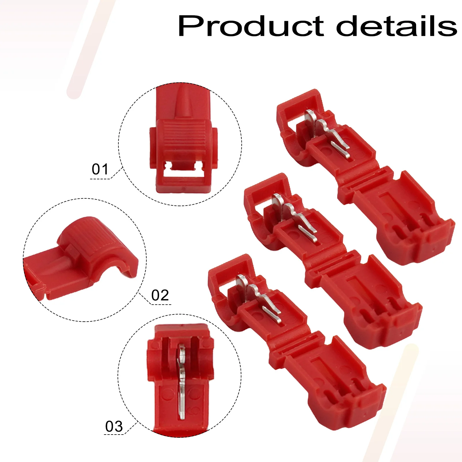 20pcs T Shape Electrical Cable Connector Splice Lock Wire Terminal Blocks Electric Wire Connectors For Robotic Mower