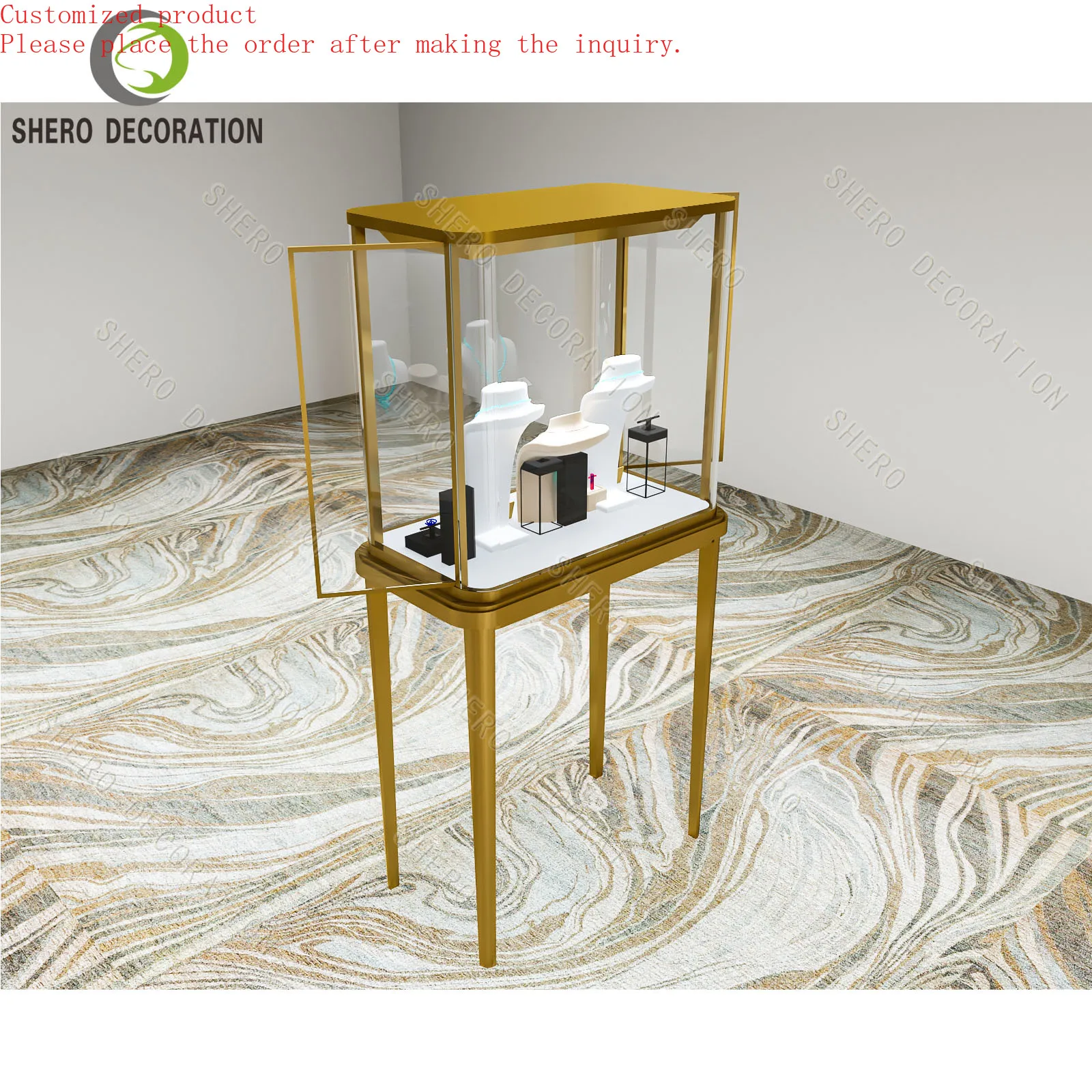 

Custom.Wholesale Jewelry Display Cases Watch Cabinet Interior Shop Decoration Jewelry showcase Display Cabinet Kiosk Design Cu