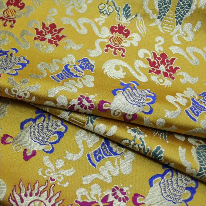 Estilo chinês e decoração de salão budista almofadas artesanais almofadas jacquard tecido de brocado de seda
