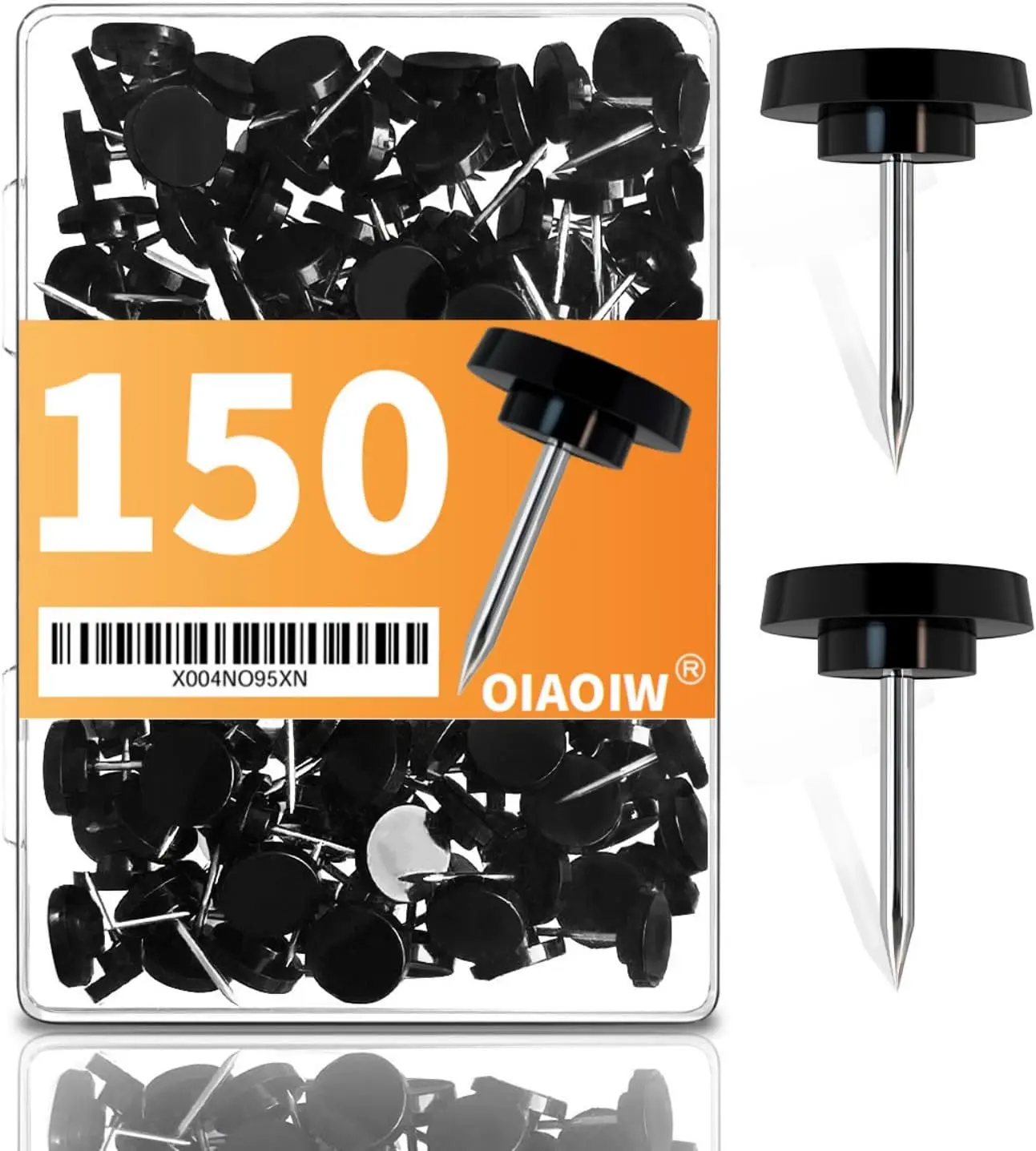 Black Flat Push Pins for Bulletin Boards and Cork Boards