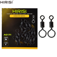 20pcs Carp Fishing Swivel with Large Eye Metal Size 4# eyed fishing rolling swivel carp fishing accessories AG171
