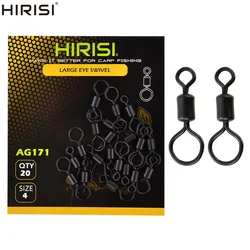 20pcs Carp Fishing Swivel with Large Eye Metal Size 4# eyed fishing rolling swivel carp fishing accessories AG171