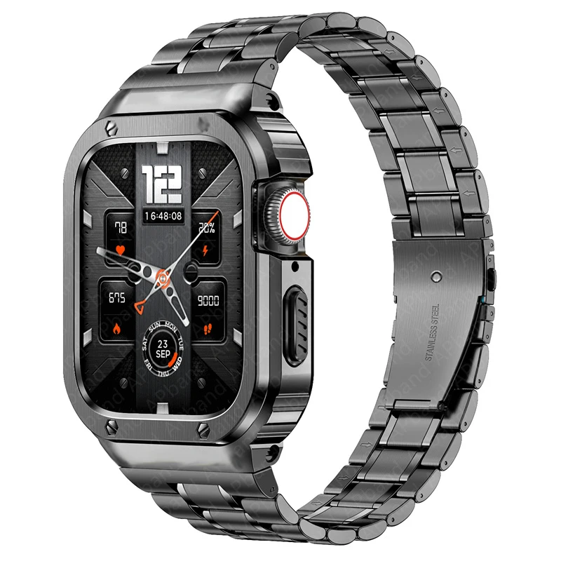 Stainless Steel Case+Strap For Apple Watch Band 44mm 45mm 49mm 40mm Bumper Cover Accessories iwatch Ultra 2 series 8 3 6 SE 7 9