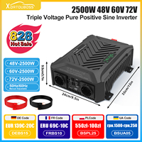 DATOUBOSS 2500W Portable Variable Voltage Inverter Manual Selectable 48V/60V/72V Frequency 50Hz/60Hz Pure Sine Wave Car Inverter