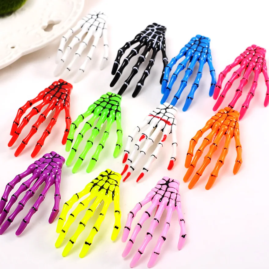 Free Shipping!New Arrive 100pcs/lot Halloween Skeleton Hand Bone Hair Clip Hairclip Womens Hair Accessories