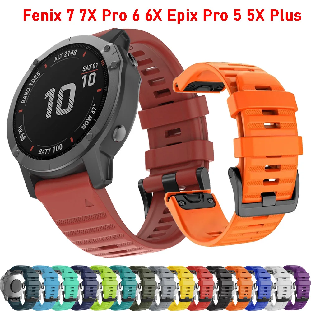 

Strap For Garmin Instinct 2X Solar/Fenix 7 7X Pro 6 6X Epix Pro 5 5X Plus 22 26mm Silicone Smartwatch Official 1:1 Accessories