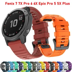 Bracelet en silicone pour montre intelligente, Garmin Instinct 2X, Solar, Fenix 7, 7X Pro, 6, 6X, Epix Pro 5, 5X Plus, 22, 26mm, accessoires officiels 1:1