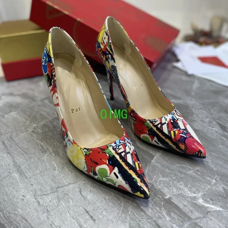 

Top Quality Womens High Heels Luxury Fashion Ladies Crystal Glisten Red Sole Shoes Classic Retro Designer 0-12cm High Heel