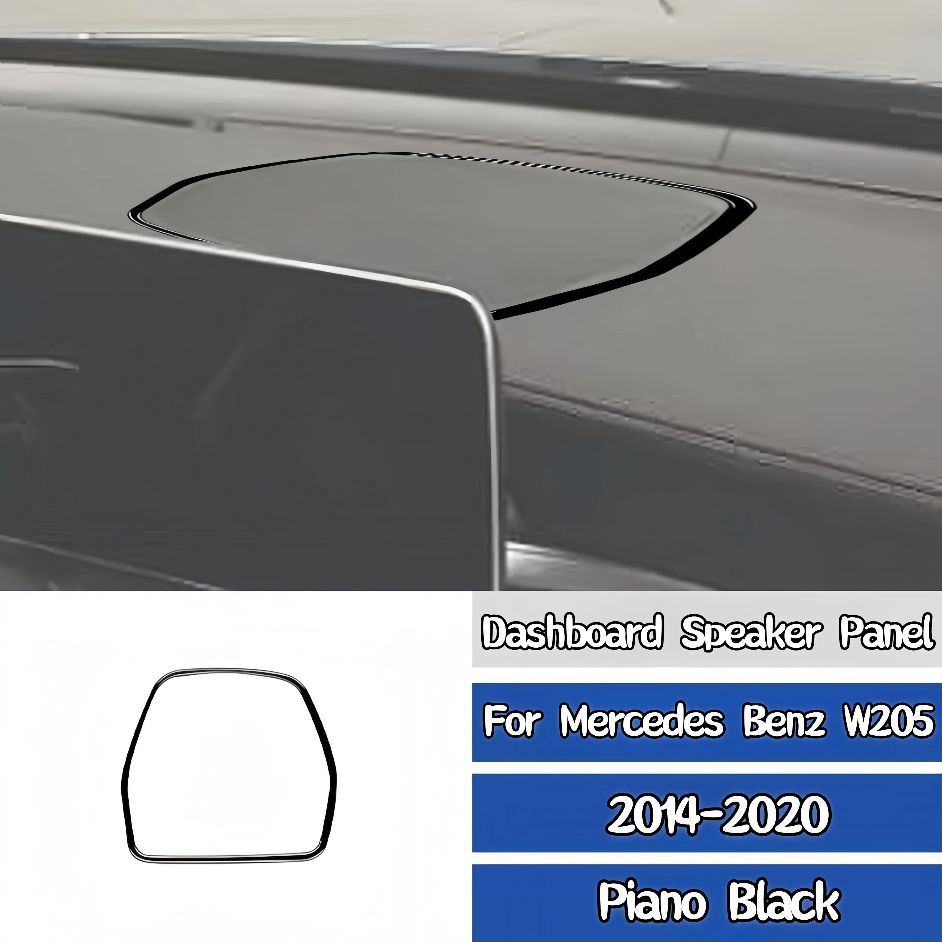 

For Mercedes W205 Benz C Class GLC 14-20 Piano Black Auto Dashboard Speaker Panel Decorative Cover Trim Sticker Car Accessories