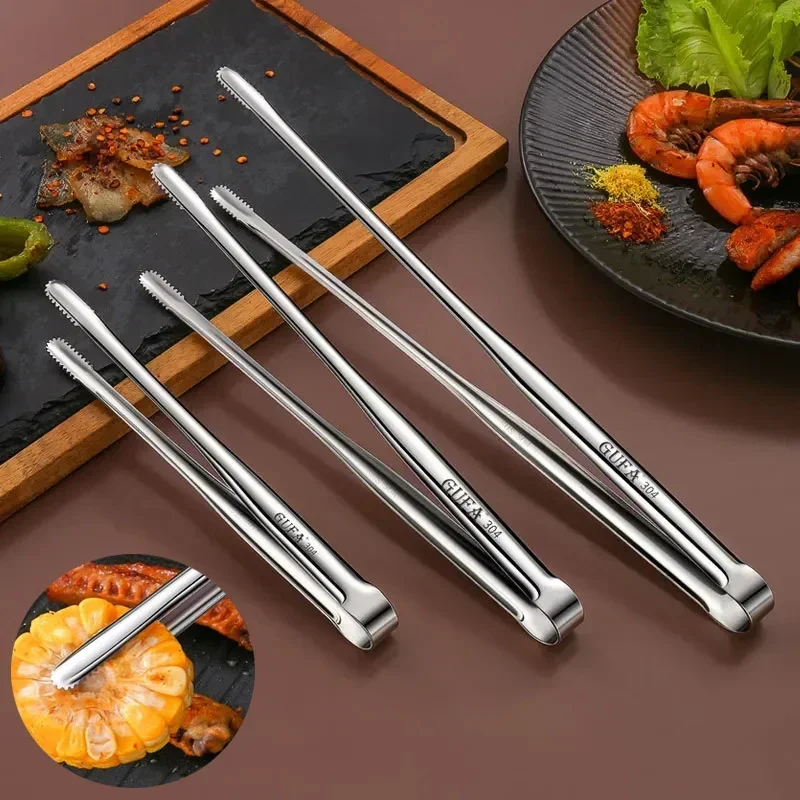 

Barbecue Food Tong Non-Slip Cooking Clip Stainless Steel Portable Picnic Tweezer Salad Steak Clamp Bread Tongs Kitchen Gadgets