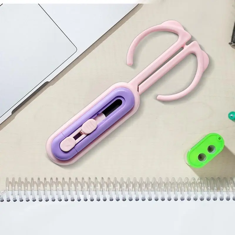 Draagbare schaar Intrekbare doossnijder 2-in-1 Ergonomische antislipschaar Lichtgewicht intrekbare doossnijder Draagbare gadget