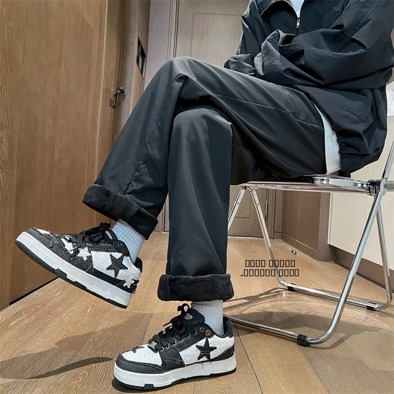 

Зимние брюки Thiened Fce, мужские зимние ветрозащитные водонепроницаемые прямые повседневные длинные брюки, модные американские брендовые повседневные брюки