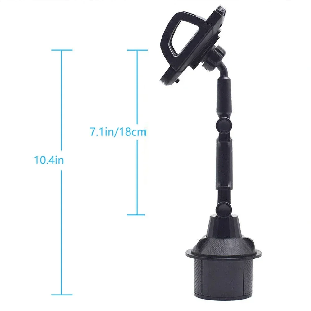 Car Cup Holder Phone Mount With Expandable Base Rotatable Height Adjustable Phone Clamp SUV Truck Automobile Accessories