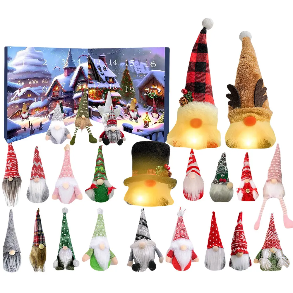 

Christmas Gnome Advent Calendar Stitch Christmas Gnome Elf Doll Atmosphere Decorative Gifts New Year 24 Days Xmas Gifts 2025