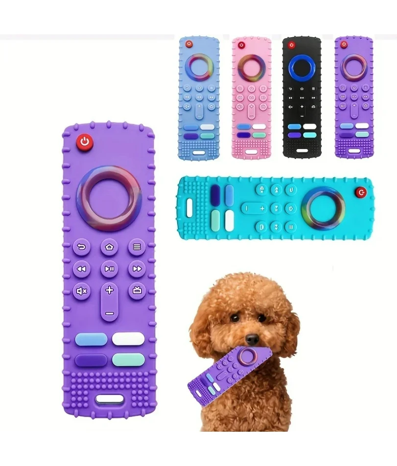 

1Pc Chew Dog Teething Toy Silicone Remote Control for Puppies-Multi-Color Options Available,Silicone Material,Pet Teething Stick