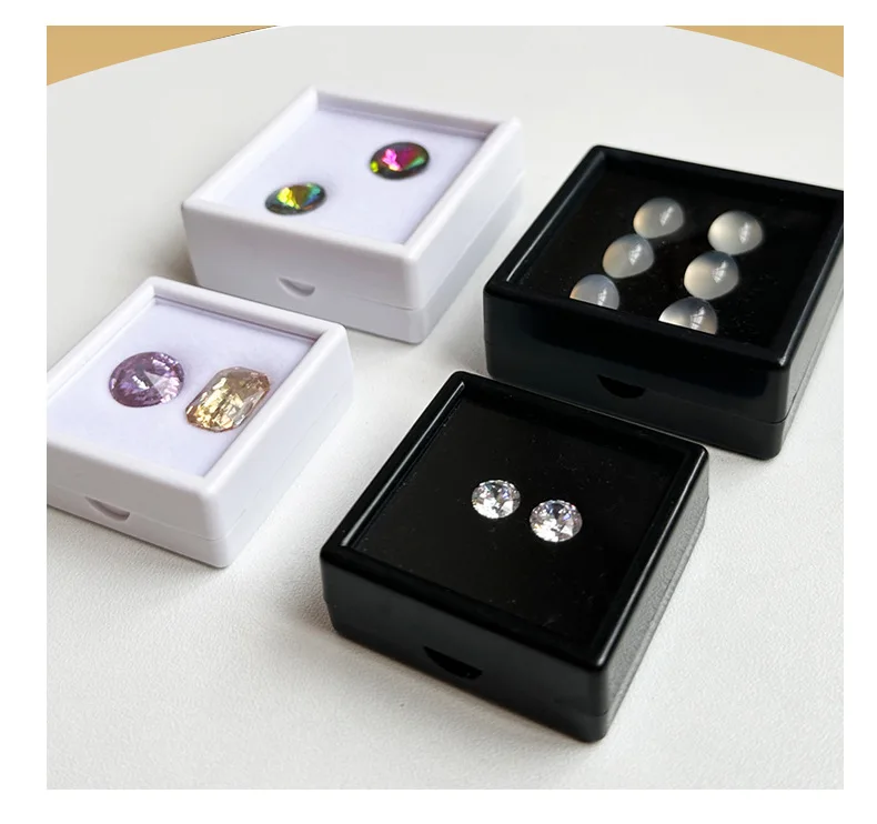 Lot of 70 Transparent Gem Display Box Top Glass Pendant Bead Charms Storage Jar Collection for Gemstone Diamond Holder Container