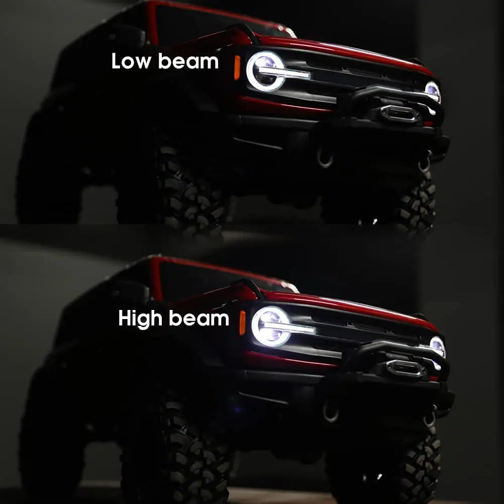 GLOBACT RC Crawler Lights Smart Simulation Car Lights Kit Replace 9290 for 1/10 TRX4 Bronco 2021 Cars Upgrade Accessories