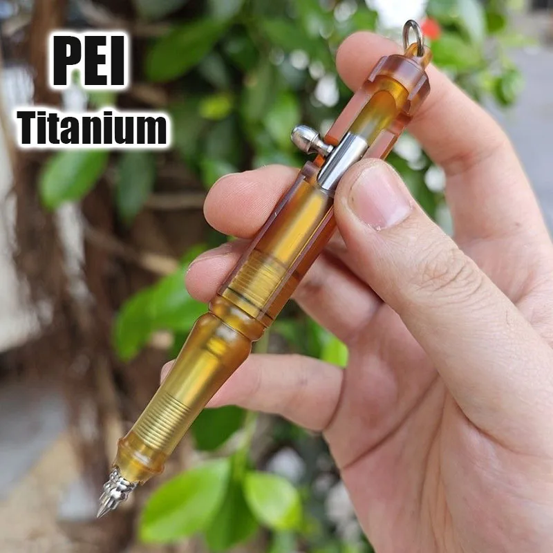 Caneta Edc Pei Assinatura de Liga de Titânio para Mulheres Caneta Gel Multifuncional Botão de Parafuso Escrita Portátil Coletar Presentes Dar Presentes 2024