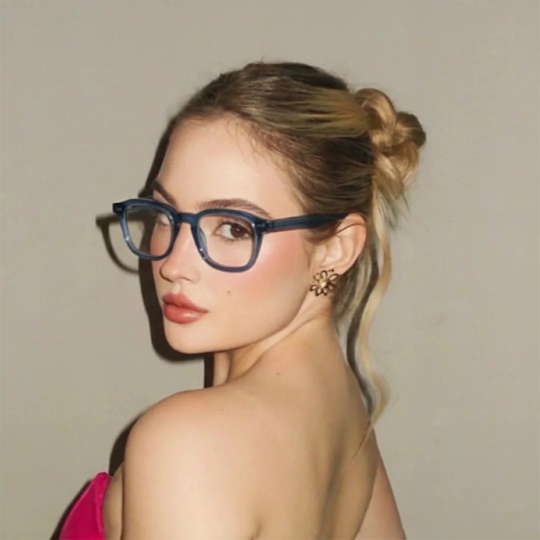 Quadratische Anti-Blaulicht-Brille im Retro-Stil, klassisches Design, vielseitiger modischer TR-Rahmen und Federscharniere