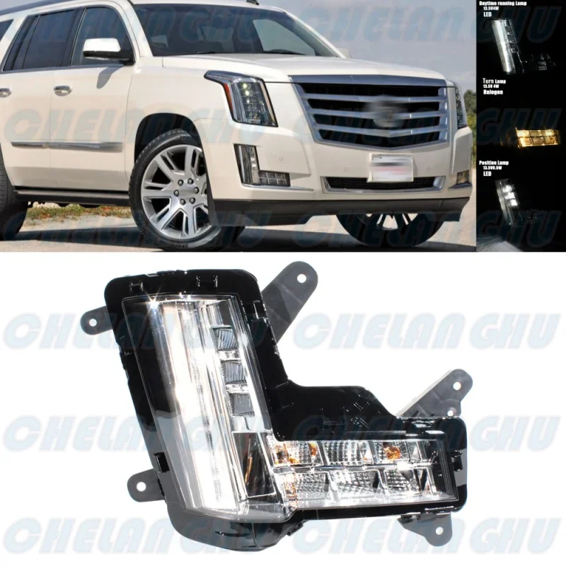 

For Cadillac Escalade 2015 2016 2017 2018 2019 2020 Right Side Front Bumper LED DRL Fog Light Lamp 84575578