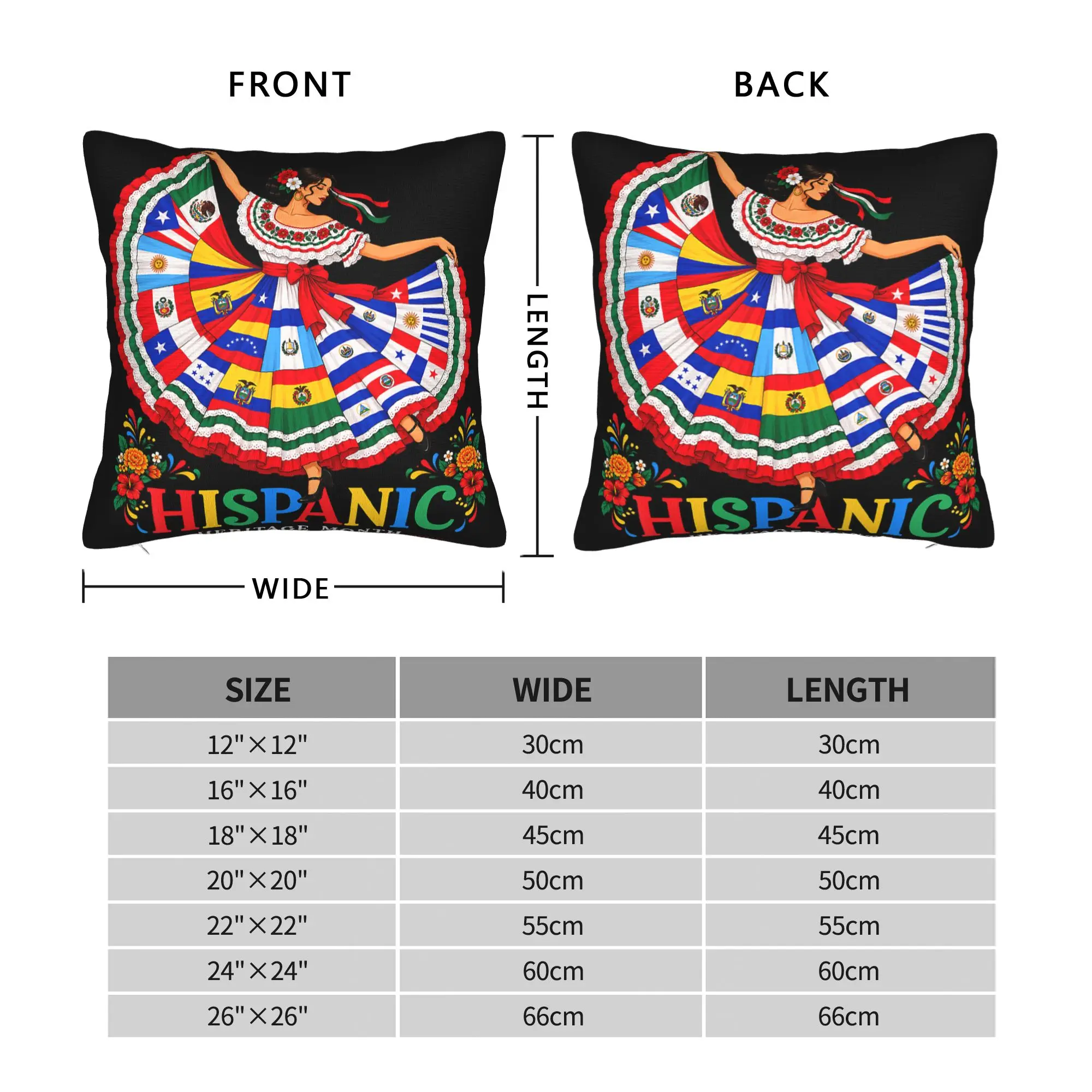 Celebrate Hispanic Heritage Month Boho Floral Latino Pillow Cover  Design Cushion Cover Fashion Pillow Case For Home Decoration