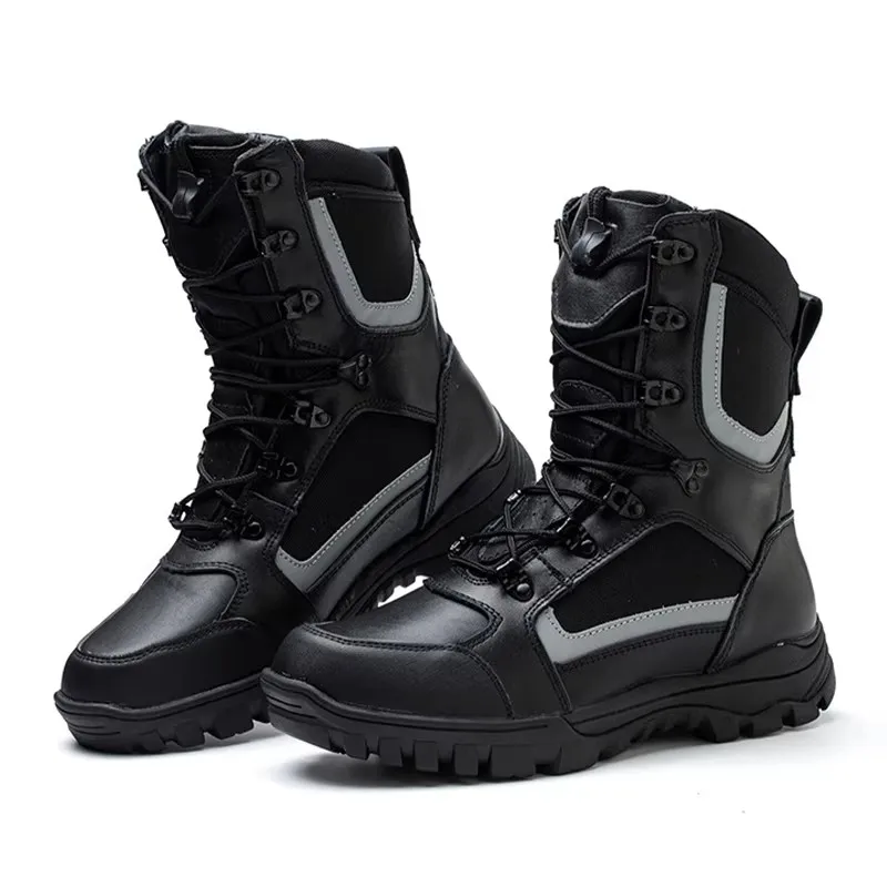 Fire rescue boots, hiking boots, anti-slip, wear-resistant, puncture-resistant and fire-resistant combat boots with steel heads