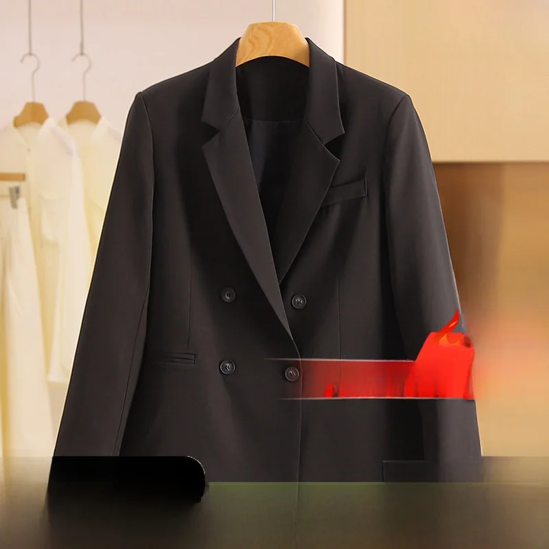 

Loose Commuter Double-Breasted oulder-Padded Color Women's Suit Jaet Faionable Brand Button Spring 2026