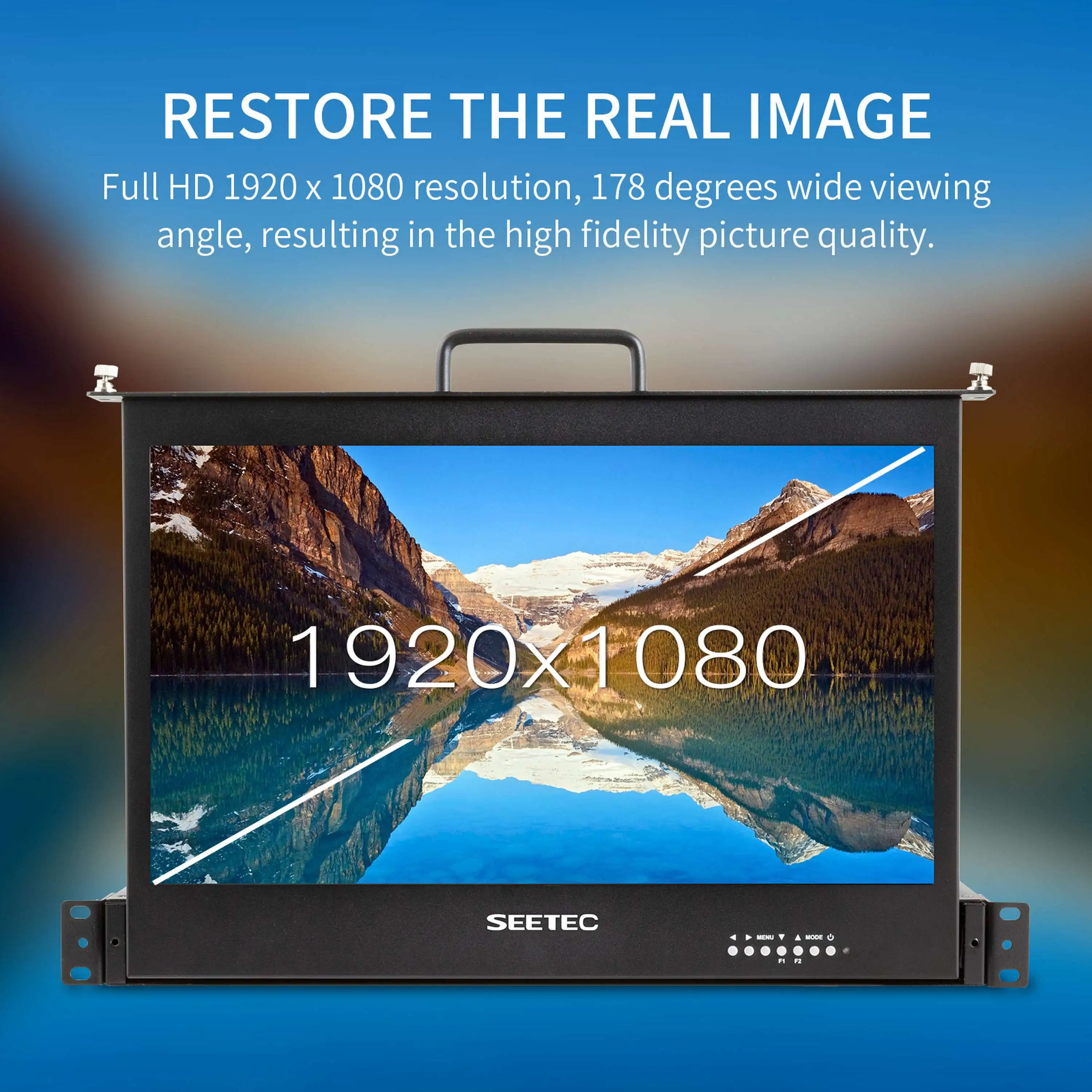 SEETEC SC173-HD-56 شاشة منزلقة عالية الكثافة 17.3 بوصة تركيب الرف FHD IPS لمصنع أنظمة البث OB Van