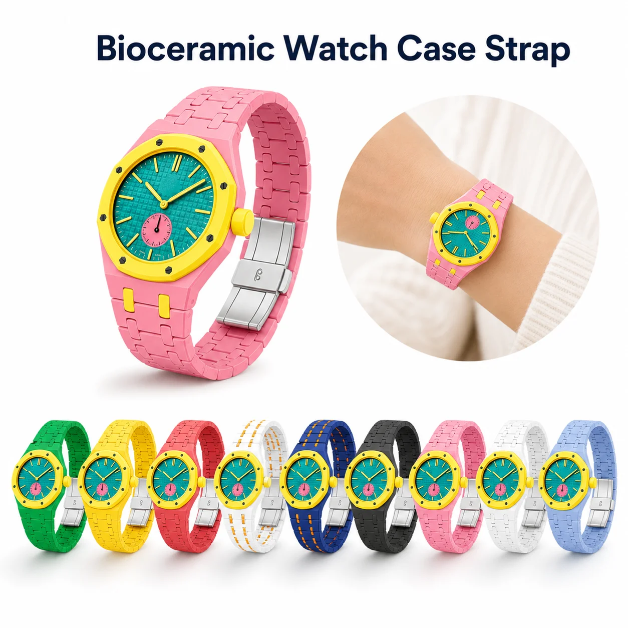 Bioceramic Integrated Watch Strap Case For Swatch Protective Band Secure Fit Lightweight Custom DIY Modification Tool Kit