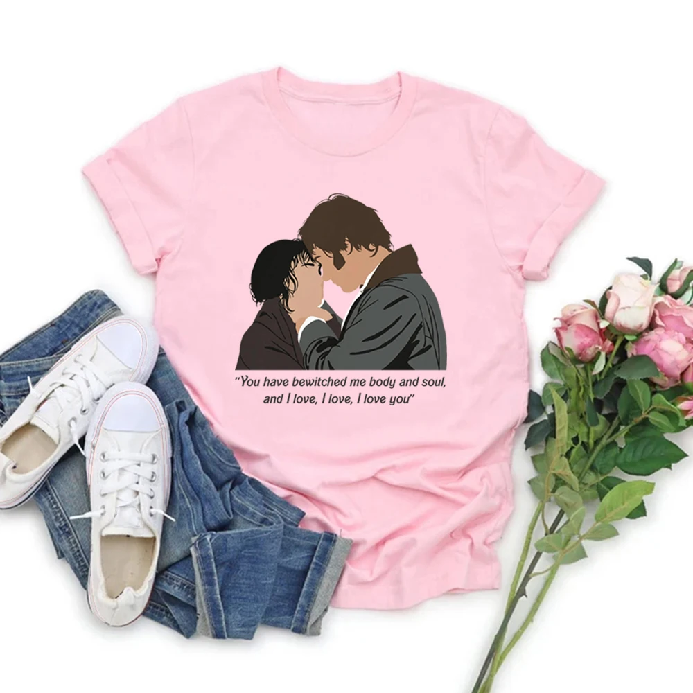 เสื้อยืดความภาคภูมิใจและความอคติ เสื้อยืดเจน ออสเตน เสื้อยืดมิสเตอร์ดาร์ซี่ เสื้อยืดแขนสั้นผู้หญิง เสื้อยืดคุณทำให้ฉันหลงใหลในร่างกายและจิตวิญญาณของฉัน