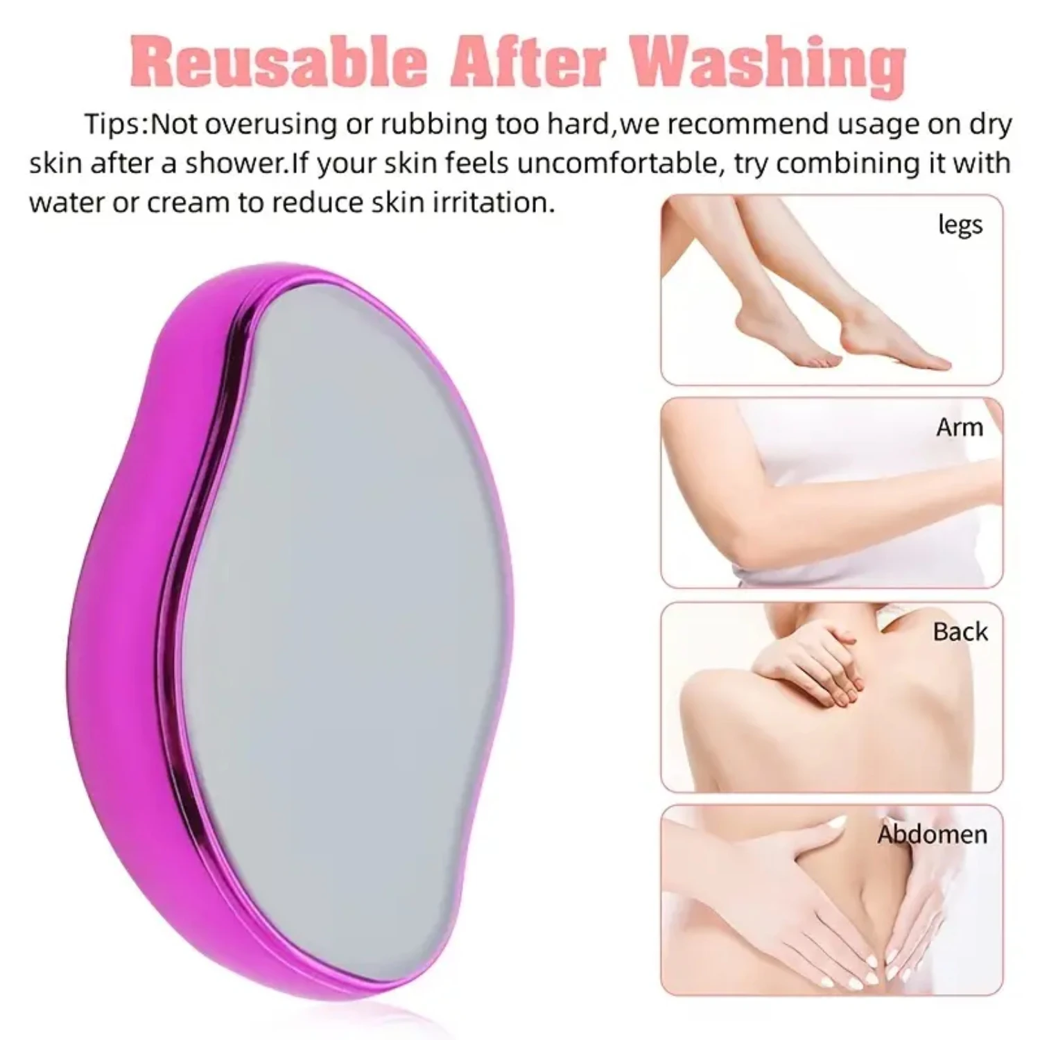 Effortlessly Pain-Free Crystal Epilator – Reusable Beauty Tool for Silky Smooth Skin and Hair Removal without Irritation