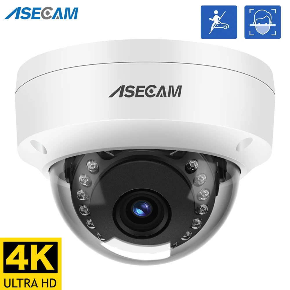 asecam camera de seguranca 8mp 4k poe ik10 a prova de explosao para ambientes externos deteccao de faces h265 onvif metal dome ip camera vigilancia 01