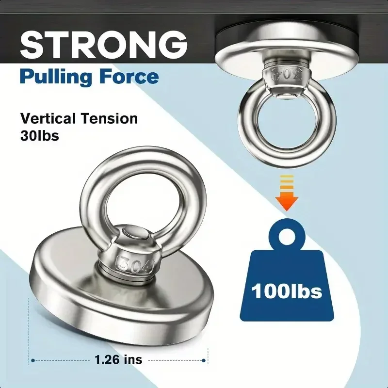 Robuste Suchmagnete, starker Neodym-Magnet, Bergungsmagnet, Magnete mit Senkloch, Ringschraube für Bergung, magnetisch