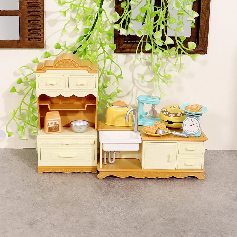 لعب الأطفال منزل صغير محاكاة المطبخ الإفطار الغذاء اللعب مجموعة خافق البيض آلة الخبز أثاث بيت الدمية #2