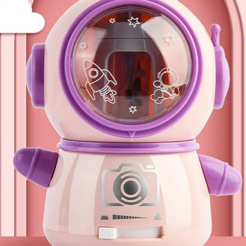 Astronaut Spaceman Electric Pencil Sharpener Safety Dual power supply Astronaut Automatic Pencil Sharpener Cute Spaceman