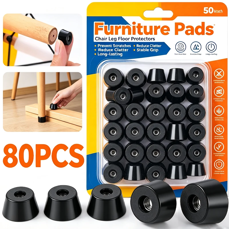 8/80x Table Chair Furniture Legs Cover Rubber Pads Floor Protectors Speaker Cabinet Bottom Bumper Cutting Board Foot Cushion