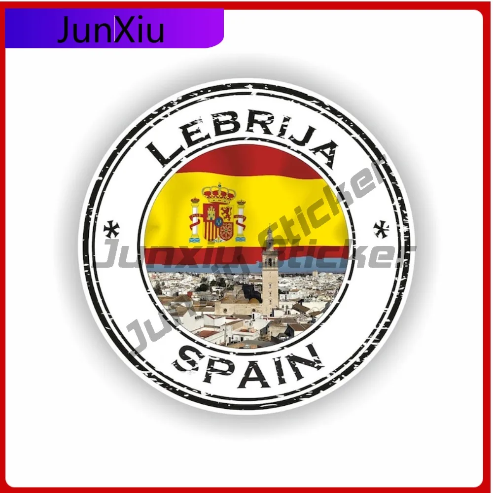 

Lebrija Spain Seal Stylish Helmet Durable Decoration Symbol Sticker Round Trendy Boat Unique Boat Laptop Vinyl Sticker Wall